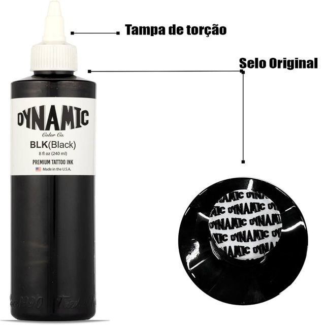 Tinta Dynamic Color Black (BK) - 240ml - Original